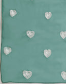 Mint Green Georgette Embroidery Saree