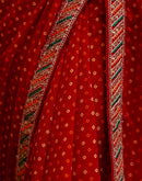 Red Georgette Printed Bandhani Saree