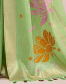 Light Green Linen Woven Saree