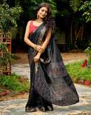 Black Silk Bandhani Printed Saree