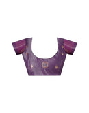 Purple Shimmer Embroidery Saree