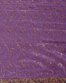 Purple Shimmer Embroidery Saree