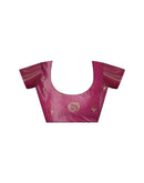 Magenta Shimmer Embroidery Saree