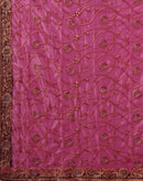 Magenta Shimmer Embroidery Saree