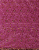 Magenta Shimmer Embroidery Saree