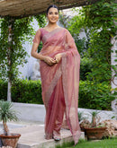 Magenta Shimmer Swarovski Saree