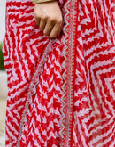 Red Georgette Printed Saree