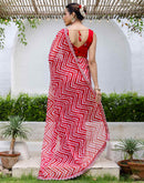 Red Georgette Printed Saree