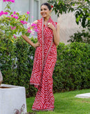 Red Georgette Printed Saree