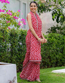 Red Georgette Printed Saree