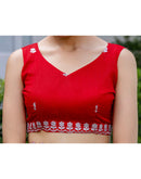 Red Georgette Printed Saree