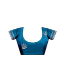 Peacock Blue Tissue Silk Sequence Embroidery Saree