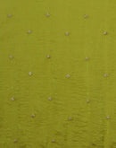 Lime Green Shimmer Pearl Work Embroidery Saree