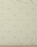 Cream Shimmer Pearl Work Embroidery Saree