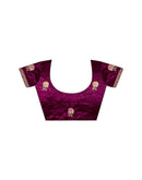 Magenta Shimmer Embroidery Saree