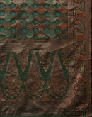 Dark Green Silk Woven Saree
