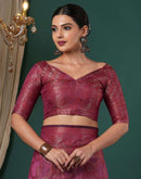 Magenta Silk Woven Saree