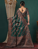Teal Green Silk Woven Saree