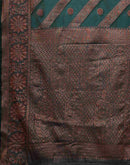 Teal Green Silk Woven Saree