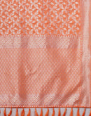 Light Orange Chanderi Woven Saree