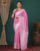 Light Pink Chanderi Woven Saree