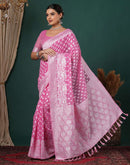 Light Pink Chanderi Woven Saree