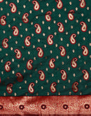 Dark Green Silk Woven Banarasi Saree