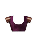 Wine Silk Woven Banarasi Saree