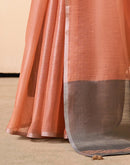 Peach Tissue Silk Woven Saree