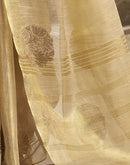 Beige Tissue Silk Woven Saree