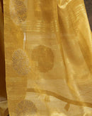 Mustard Yellow Tissue Silk Woven Saree