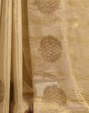 Beige Tissue Silk Woven Saree