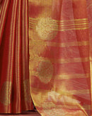 Orange Tissue Silk Woven Saree