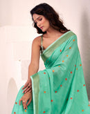 Sea Green Silk Woven Saree