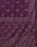Dark Purple Silk Printed Saree