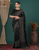Black Silk Printed Saree