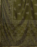 Mehandi Green Silk Printed Saree