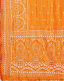 Orange Silk Printed Saree