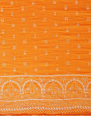Orange Silk Printed Saree
