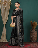 Black Silk Printed Saree