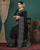 Black Silk Printed Saree