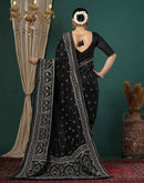 Black Silk Printed Saree