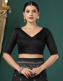Black Silk Printed Saree