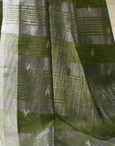 Green Linen Silk Woven Saree