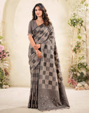 Mauve Silk Woven Saree