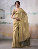 Khaki Tissue Silk Woven Plain Saree