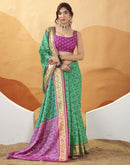 Teal Green Silk Woven Patola Saree