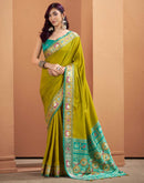 Mehandi Green Silk Woven Patola Saree