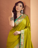 Mehandi Green Silk Woven Patola Saree