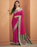 Rani Pink Silk Woven Patola Saree